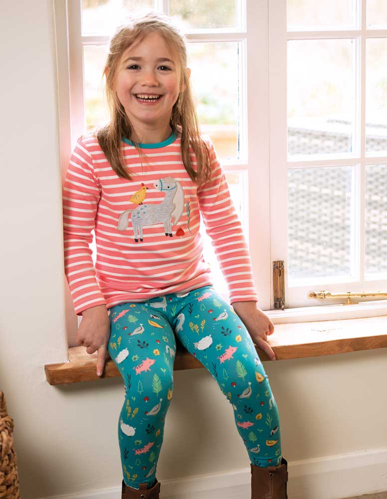 Shirt in rosa mit Pferd von Frugi