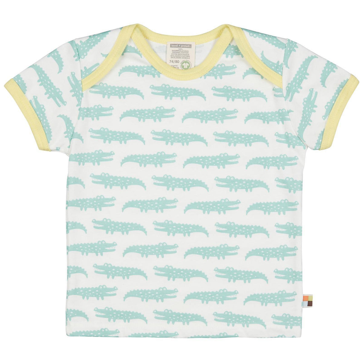 Kurzarm T-Shirt Krokodil ( 9-12 Monate) von loud+proud