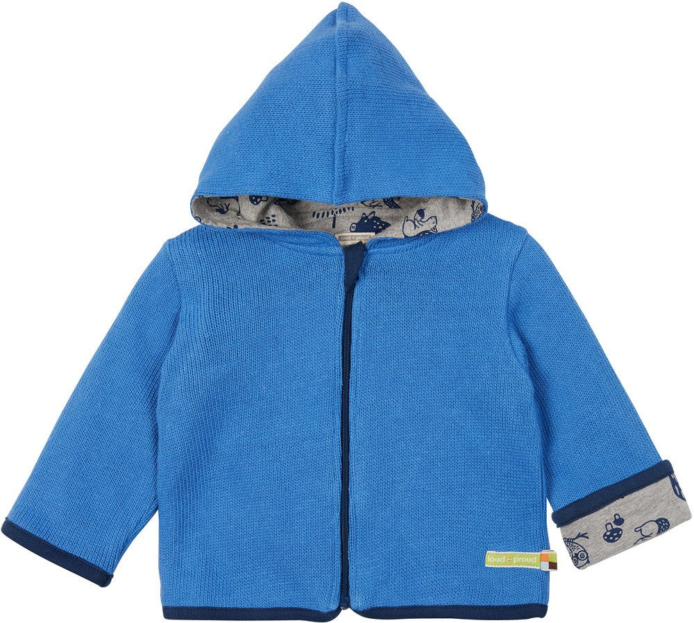 Wende-Strickjacke Waldtiere (3-6 Monate, 7-8 Jahre) von loud+proud