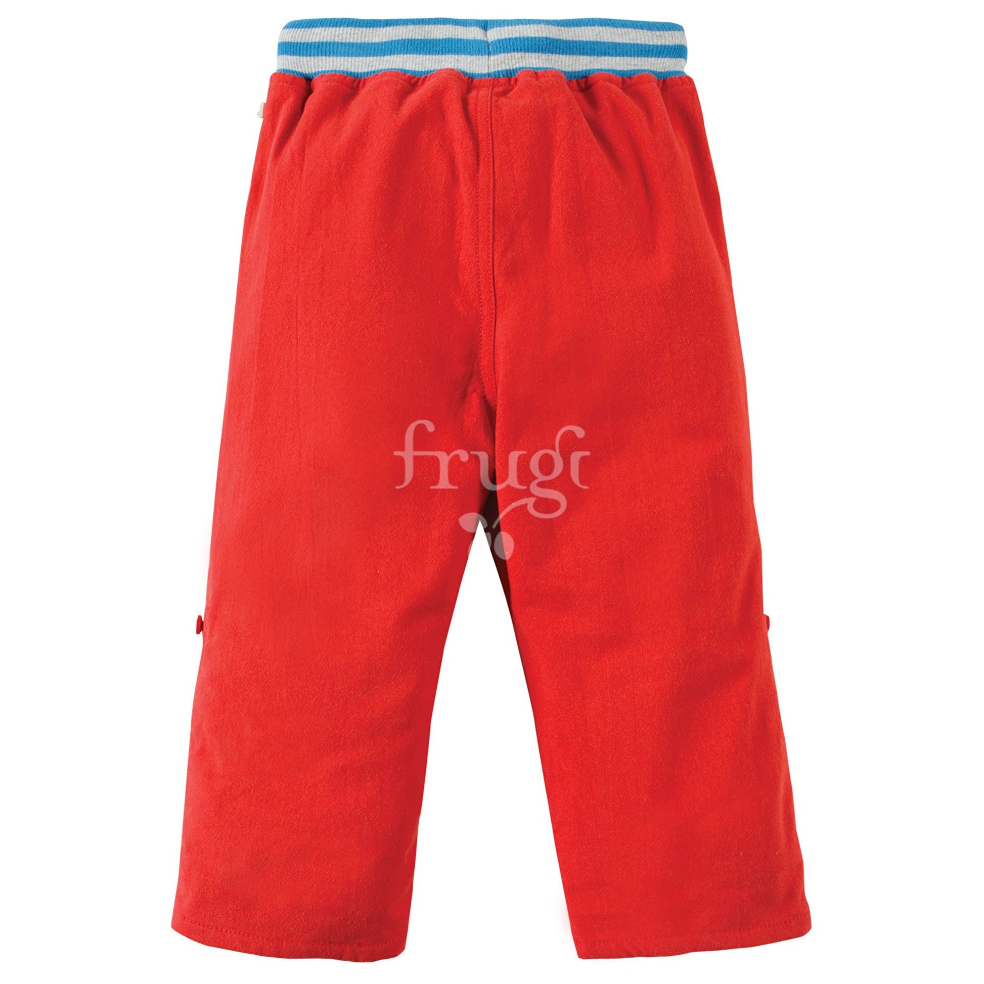 Rote Hosen mit Bund( 0-3, 3-6 18-24Monate + 3-4 Jahre) von Frugi 100% Bio Baumwolle