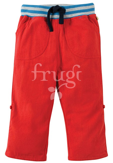 Rote Hosen mit Bund( 0-3, 3-6 18-24Monate + 3-4 Jahre) von Frugi 100% Bio Baumwolle