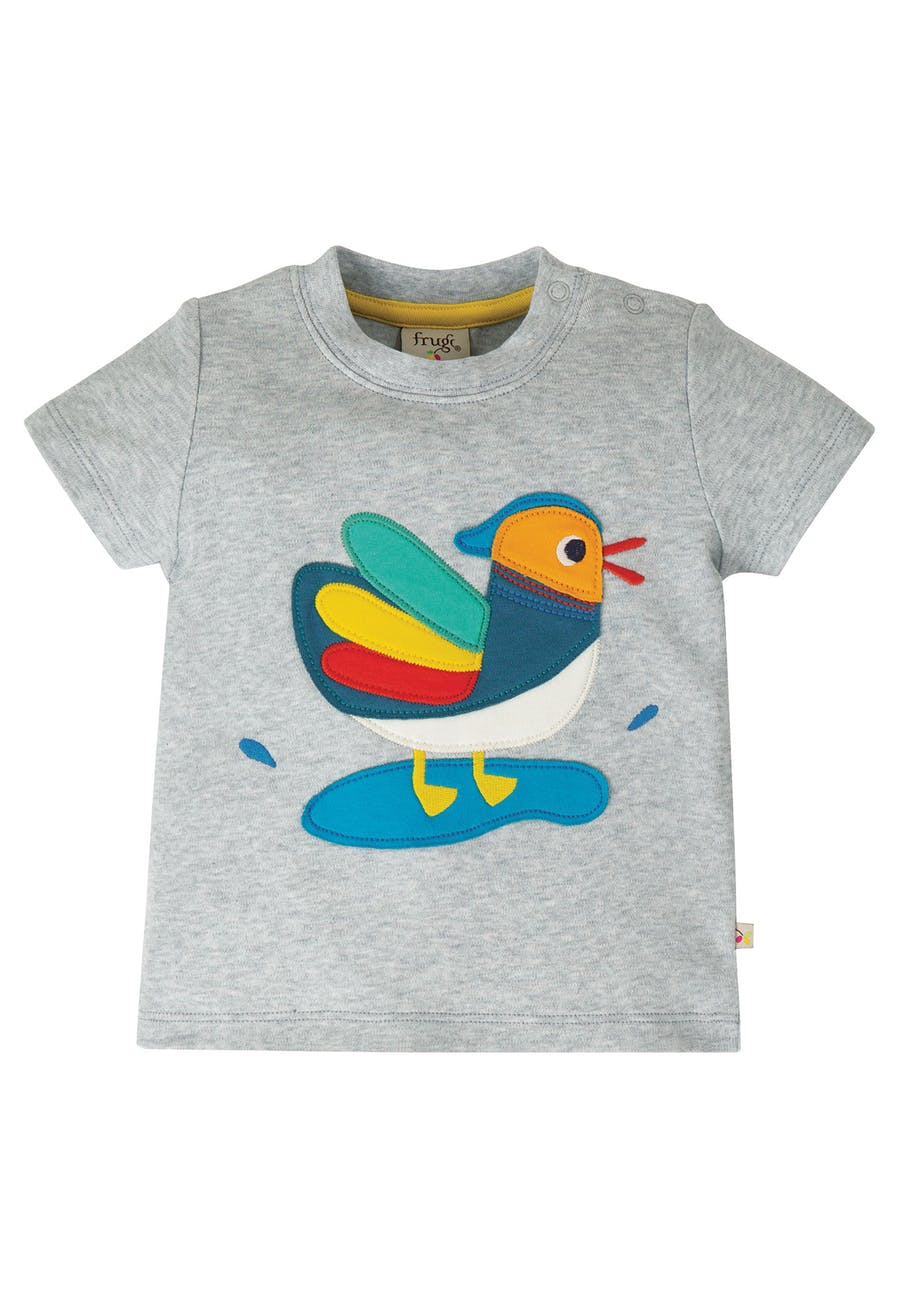 shirt vogel grau regenbogen